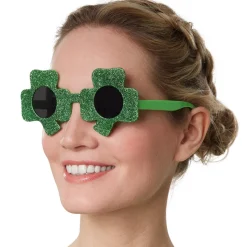 tectake® St. Patrick’s Day Spaßbrille Kleeblätter mit getönten Gläsern