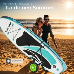 tectake® Surfboard Transportwagen, klappbar, für bis zu 2 Boards, Schaumstoffpolsterung, inkl. 2 Sicherungsgurte, 62 x 53 x 49 cm