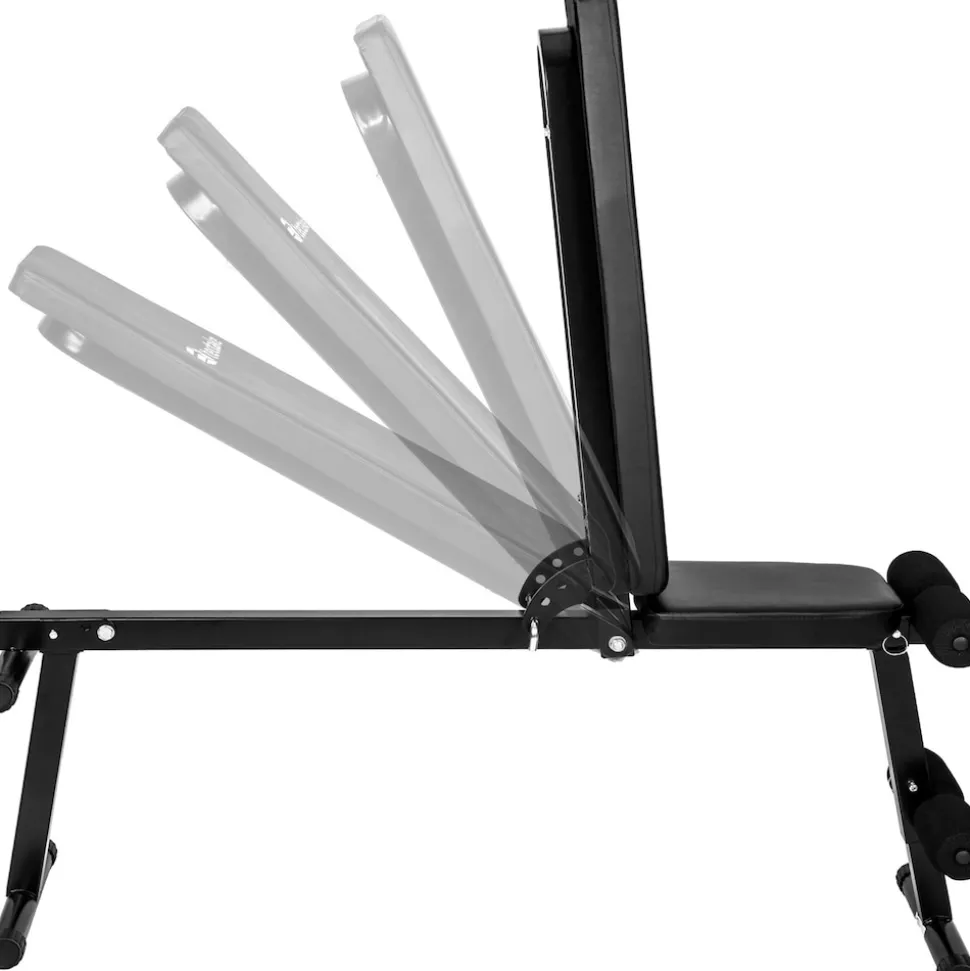 tectake® Trainingsbank, klappbar, gepolstert mit Kunstlederbezug, rutschfest, 125 x 34 x 129 cm