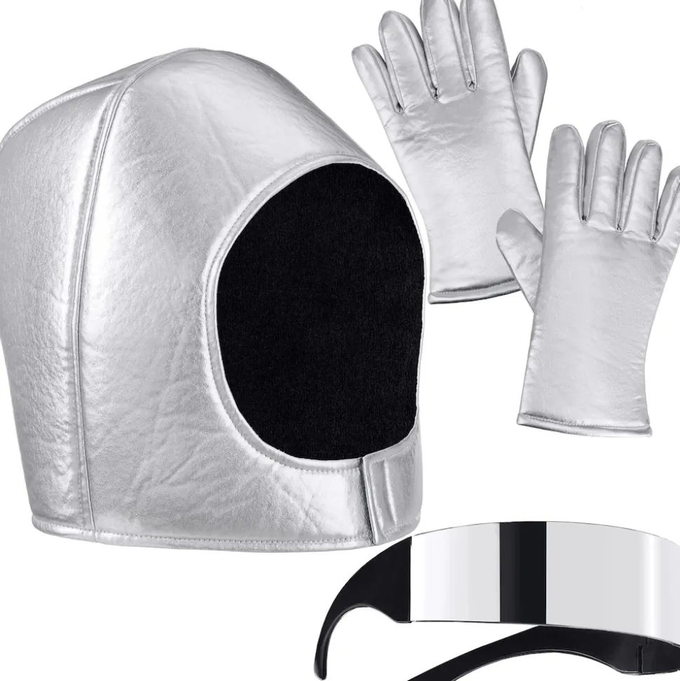 tectake® Unisexkostüm Astronaut mit Helm, Brille und Handschuhen