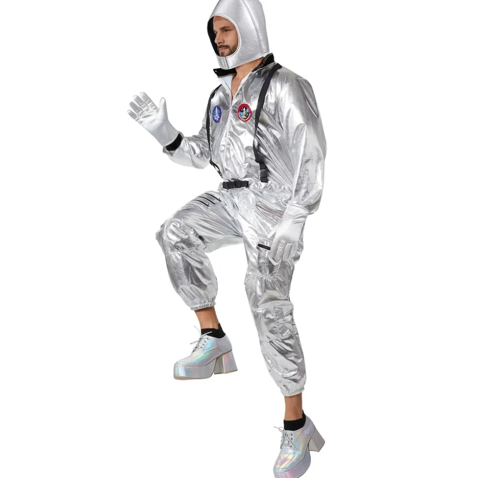 tectake® Unisexkostüm Astronaut mit Helm, Brille und Handschuhen