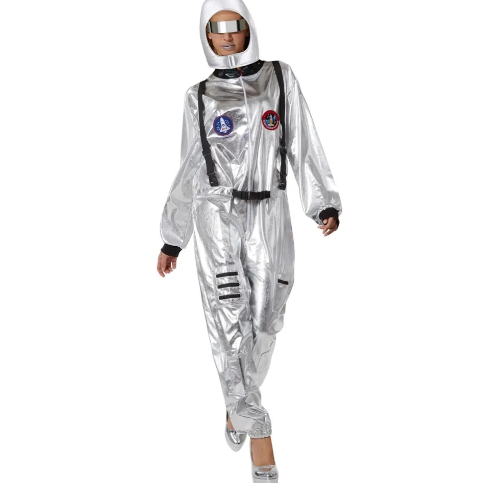 tectake® Unisexkostüm Astronaut mit Helm, Brille und Handschuhen