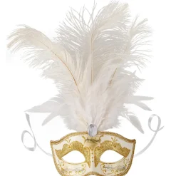 tectake® Venezianische Maske mit Federn