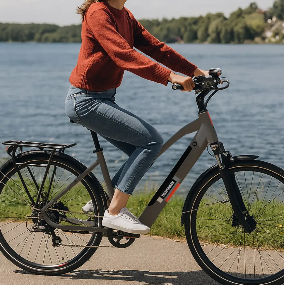 Telefunken Trekking E-Bike | Elektrofahrrad 28 Zoll | 8-Gang Kettenschaltung | Heckmotor 250W | 417,6Wh Akku | Pedelec XT490 Damen