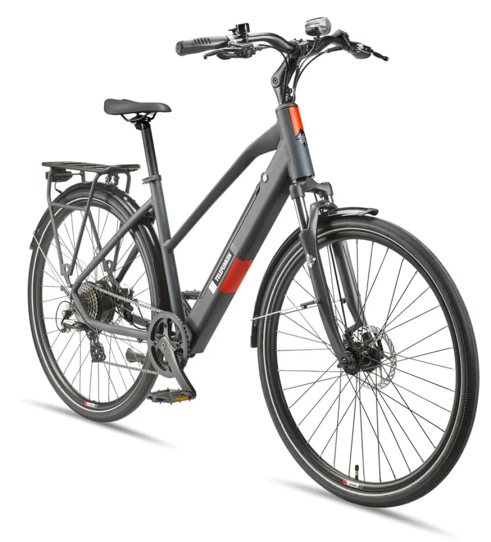 Telefunken Trekking E-Bike | Elektrofahrrad 28 Zoll | 8-Gang Kettenschaltung | Heckmotor 250W | 417,6Wh Akku | Pedelec XT490 Damen