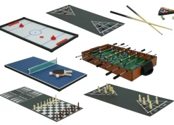 Tischkicker MCW-M33, Tischfußball Billard Hockey 7in1 Multiplayer Spieletisch, MDF 80x123x101cm