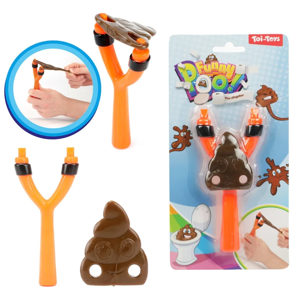 Toi-Toys 35134A - FUNNY POO Schleuder - Lächelnder Poop Kothaufen Katapult