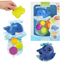 Toi-Toys 71222A - Little Stars - Wassermühle mit Saugnapf für Baby Badewanne Wal Kleinkinderspielzeug