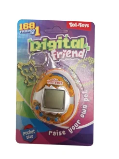Toi-Toys Elektronisches Haustier „You Care“ mit Ton, Retro Schlüsselanhänger orange