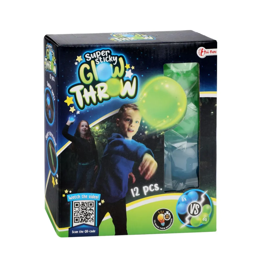 Toi-Toys - Fluoreszierende Bälle - Glow Throw (12 Stück) super sticky leuchtend leuchtende balls dark Dunkelheit