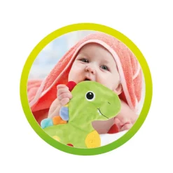 Toi-Toys LITTLE STARS Baby Knistertuch Dino Schmusetuch ab 0 Monaten Kuscheltuch Geschenk Babytuch