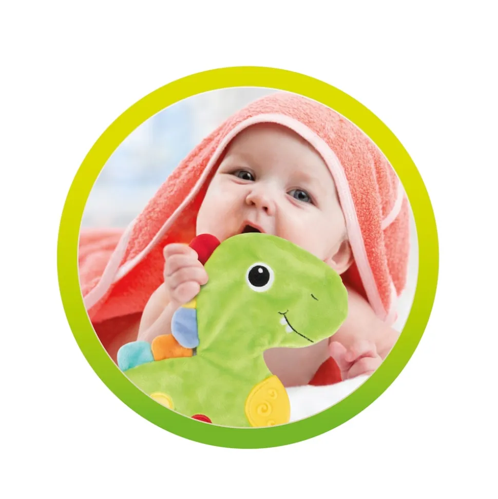 Toi-Toys LITTLE STARS Baby Knistertuch Dino Schmusetuch ab 0 Monaten Kuscheltuch Geschenk Babytuch