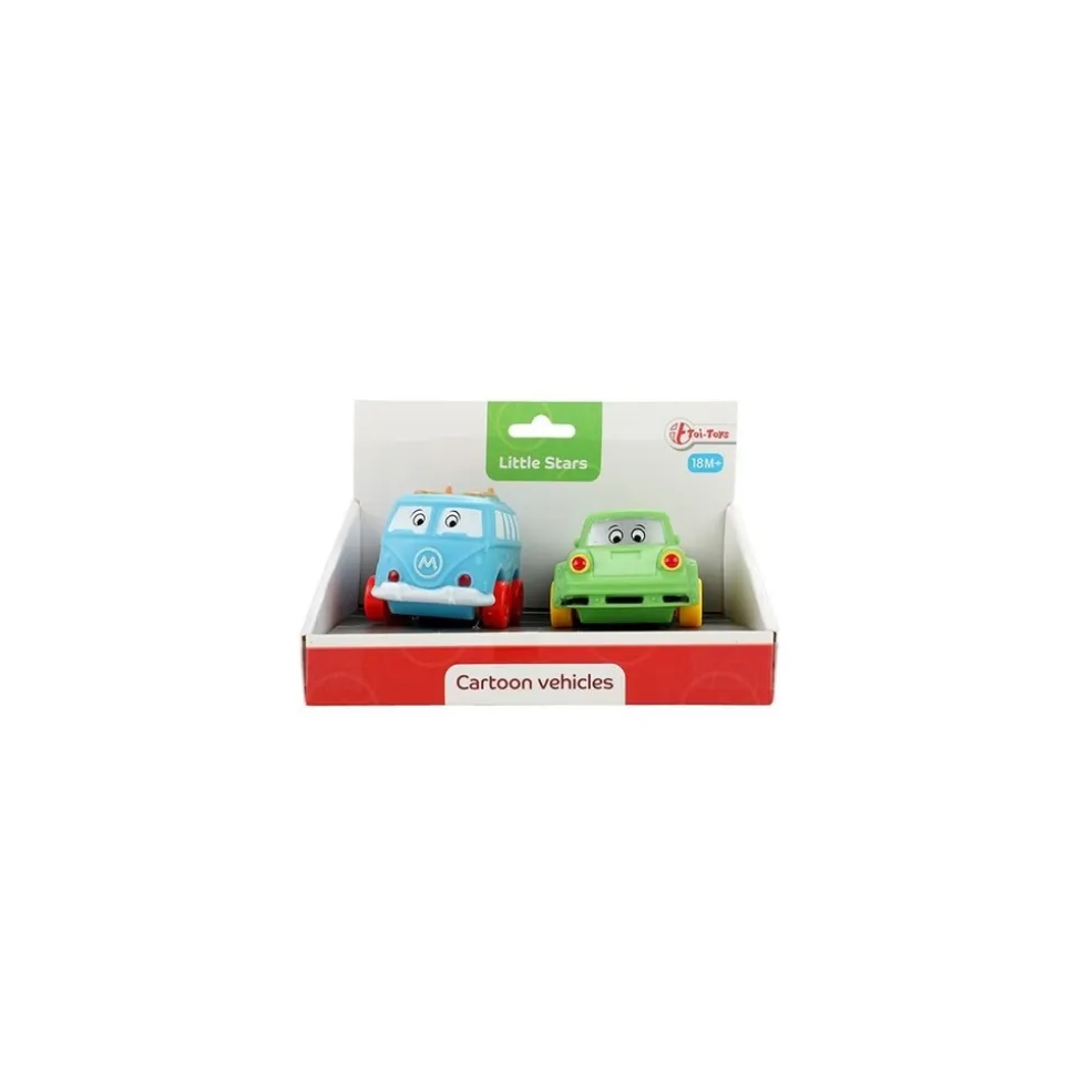 Toi-Toys - LITTLE STARS - 2 weiche PVC-Autos - Cartoon vehicles Baby Spielzeugautos Autos Fahrzeug