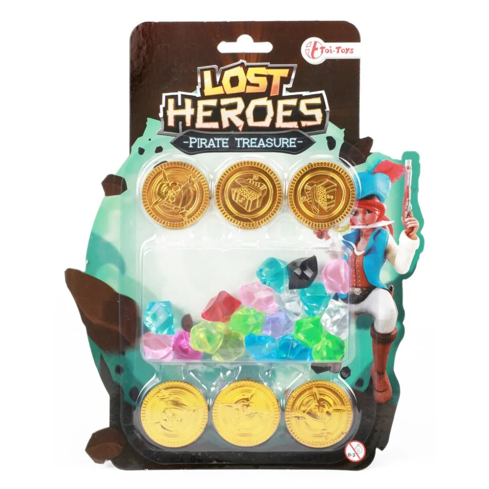 Toi-Toys - LOST HEROES Set Goldmünzen und Diamanten Pirat Schatz Münzen Gold Schatzkiste Piraten Pirate Treasure Diamond gold coins