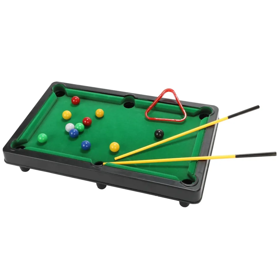 Toi-Toys - Mini Billardtisch Snooker Spiel mit Queues und Bällen Gesellschaftsspiel Game Table