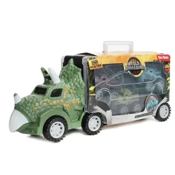 Toi-Toys - WORLD OF DINOSAURS - Dinotruck mit 3 Rückzugautos Dinosaurier Pullback Trucks