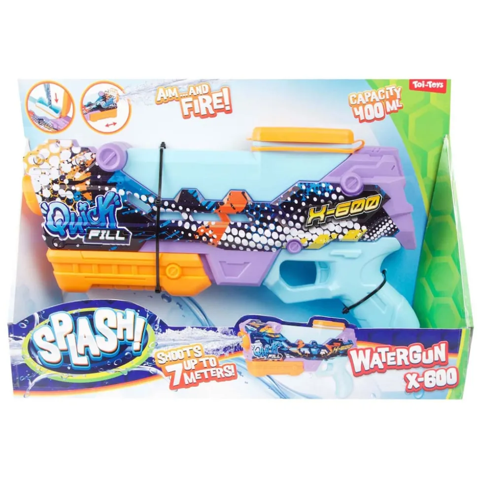 Toi-Toys 65212Z Quick Fill X600 Wasserpistole 400ml bis 7m Reichweite Sommer Kinder Spiel