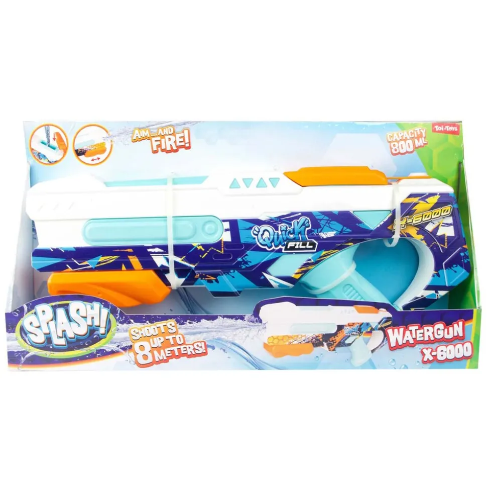 Toi-Toys 65211Z Quick Fill X6000 Wasserpistole bis 8m Reichweite Outdoor Kinder Spielzeug