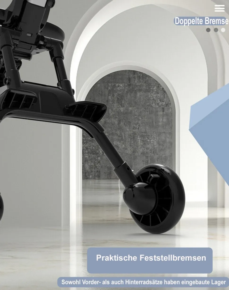 TPFLiving Klappkinderwagen aus Aluminium mit Sitzpolster und Sonnenschutz