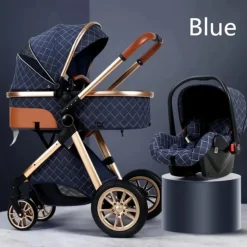 TPFLiving Kombi-Kinderwagen 3in1 Set - Modell 1 Stoff - Schokolade