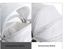 TPFLiving Luxus Kombi-Kinderwagen 3in1 Set - Modell 5 Kunstleder - Rosa