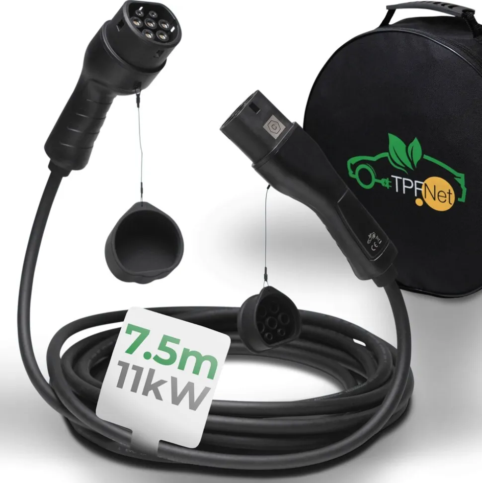 TPFNet Typ 2 E-Auto Ladekabel 11kW, 16A, 3-Phasig, 5m