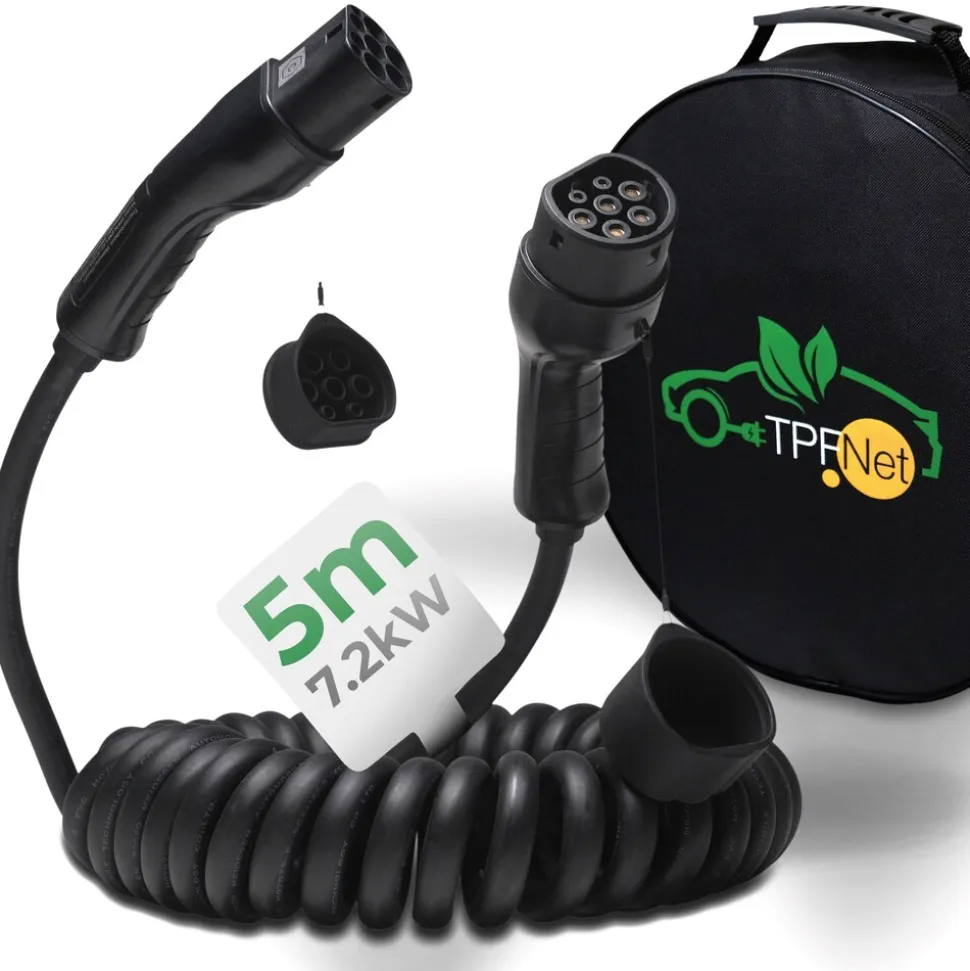 TPFNet Typ 2 Spiral-Ladekabel 7.2kW, 32A, 1-Phasig, 10m