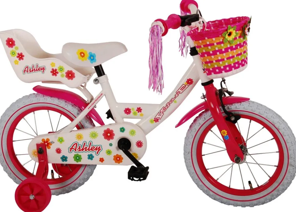 TPFSports Ashley Kinderfahrrad - Mädchen - 14 Zoll - Rücktritt + Handbremse - Weiß