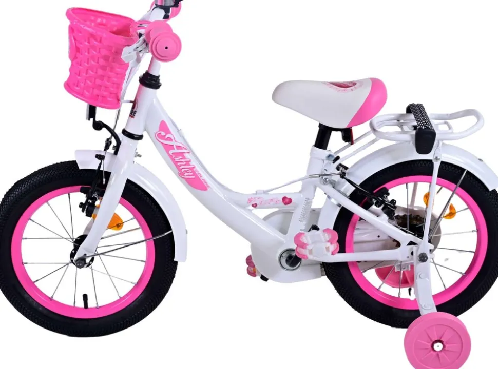 TPFSports Ashley Kinderfahrrad - Mädchen - 14 Zoll - Rücktritt + Handbremse - Weiß