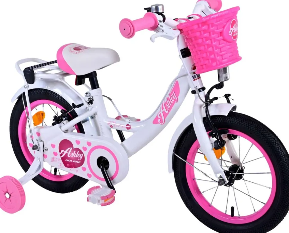 TPFSports Ashley Kinderfahrrad - Mädchen - 14 Zoll - Rücktritt + Handbremse - Weiß
