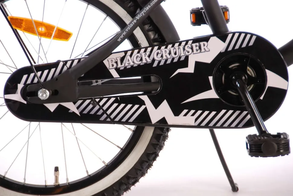 TPFSports Black Cruiser Kinderfahrrad - Jungen - 18 Zoll - Rücktritt + Handbremse - Schwarz