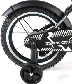 TPFSports Black Cruiser Kinderfahrrad - Jungen - 14 Zoll - Rücktritt + Handbremse - Schwarz