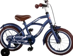 TPFSports Black Cruiser Kinderfahrrad - Jungen - 14 Zoll - Rücktritt + Handbremse - Schwarz