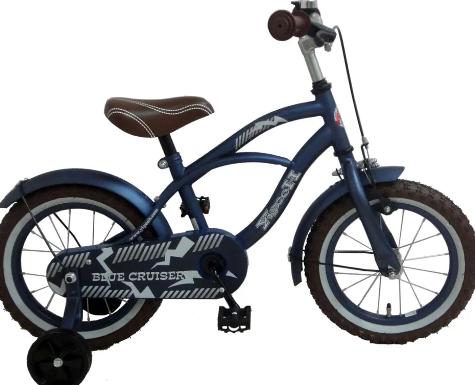 TPFSports Black Cruiser Kinderfahrrad - Jungen - 14 Zoll - Rücktritt + Handbremse - Schwarz