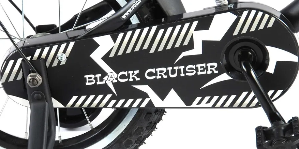 TPFSports Black Cruiser Kinderfahrrad - Jungen - 14 Zoll - Rücktritt + Handbremse - Schwarz