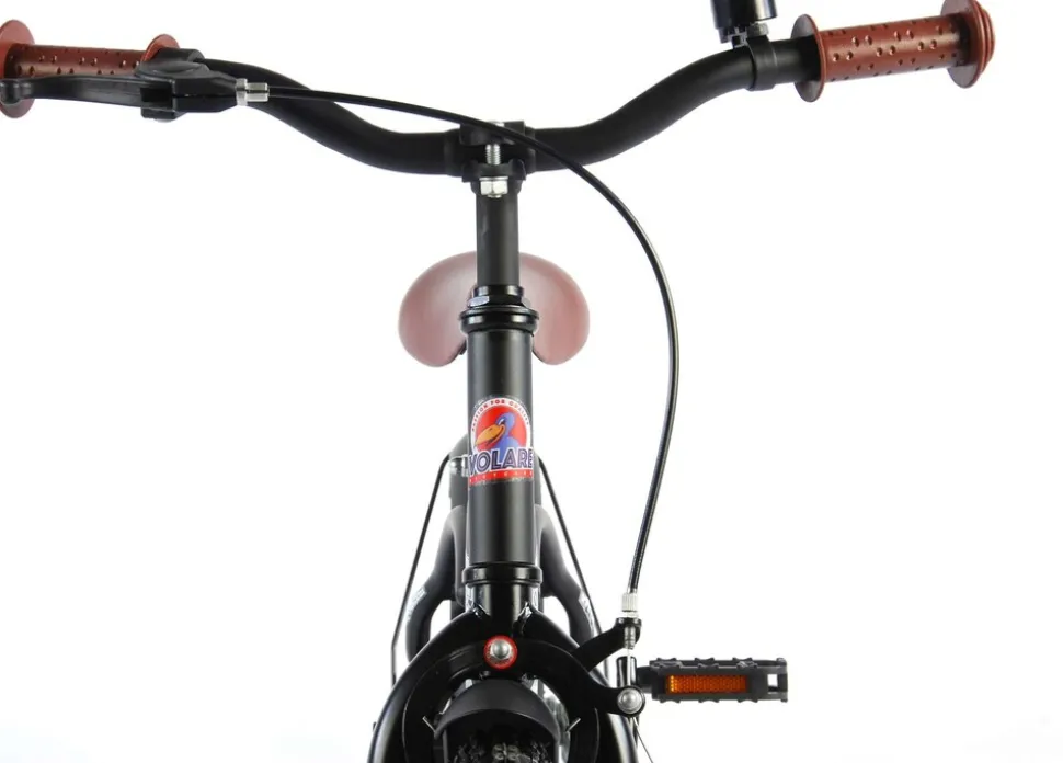 TPFSports Black Cruiser Kinderfahrrad - Jungen - 14 Zoll - Rücktritt + Handbremse - Schwarz