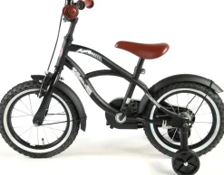 TPFSports Black Cruiser Kinderfahrrad - Jungen - 14 Zoll - Rücktritt + Handbremse - Schwarz