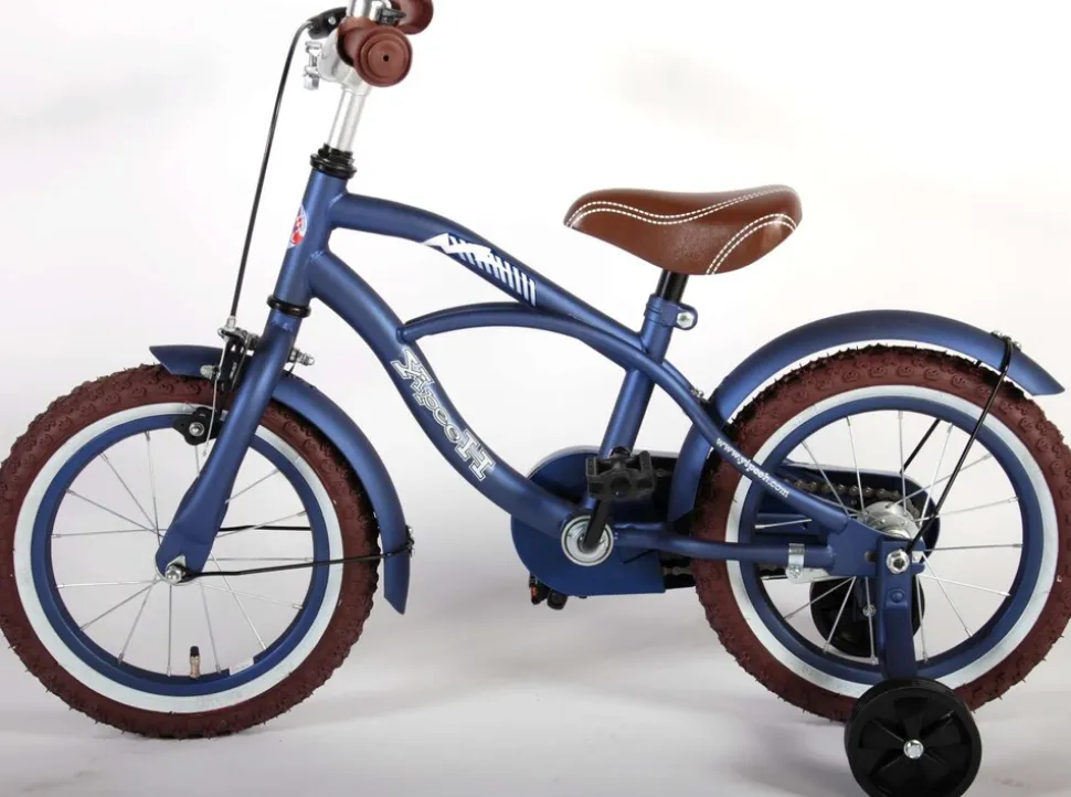 TPFSports Black Cruiser Kinderfahrrad - Jungen - 14 Zoll - Rücktritt + Handbremse - Schwarz