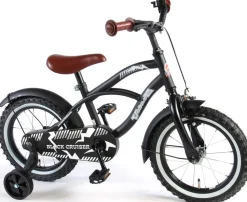 TPFSports Black Cruiser Kinderfahrrad - Jungen - 14 Zoll - Rücktritt + Handbremse - Schwarz