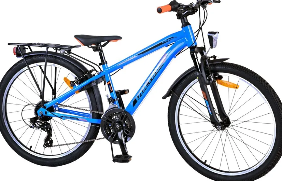 TPFSports Cross Kinderfahrrad - Jungen - 2 Handbremsen - 18 Gänge - 24 Zoll - Blau