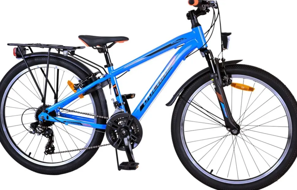 TPFSports Cross Kinderfahrrad - Jungen - 2 Handbremsen - 18 Gänge - 24 Zoll - Blau