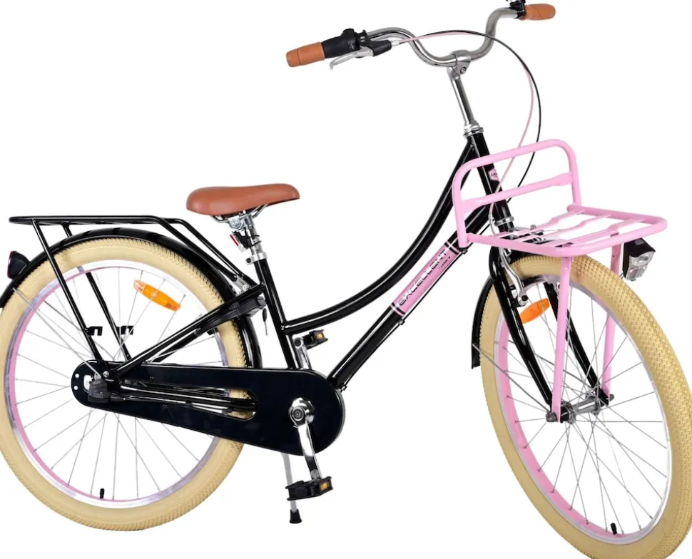 TPFSports Excellent Kinderfahrrad - Mädchen - 24 Zoll - 3 Gänge - Rücktritt + Handbremse - Schwarz