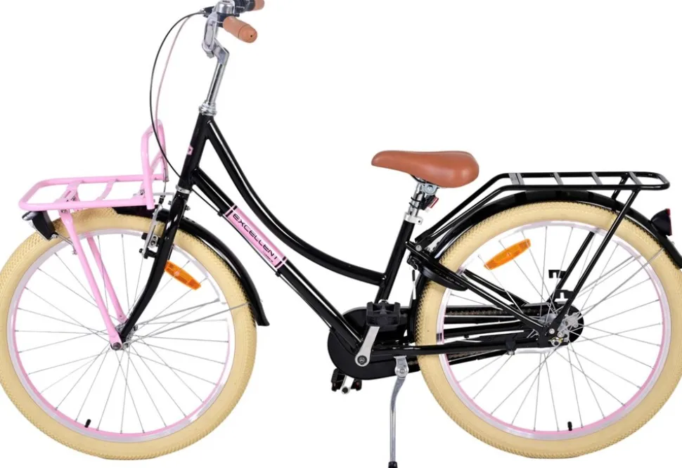TPFSports Excellent Kinderfahrrad - Mädchen - 24 Zoll - 3 Gänge - Rücktritt + Handbremse - Schwarz