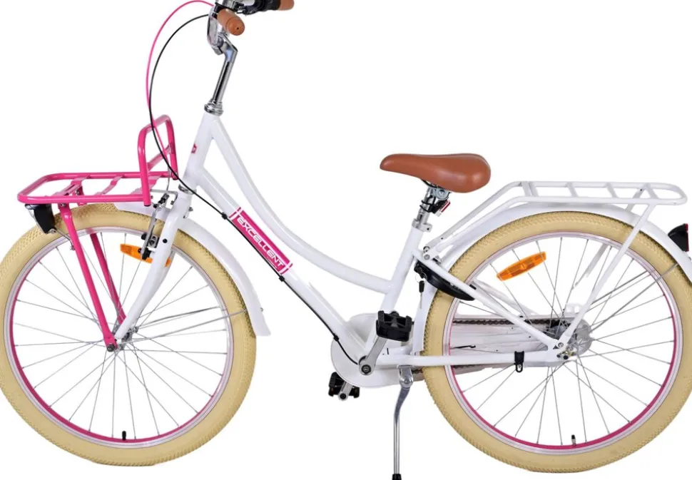 TPFSports Excellent Kinderfahrrad - Mädchen - 24 Zoll - 3 Gänge - Rücktritt + Handbremse - Schwarz