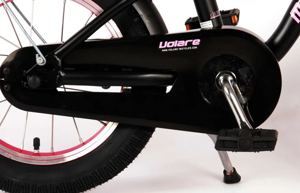 TPFSports Miracle Cruiser Kinderfahrrad - Mädchen - 14 Zoll - Rücktritt + Handbremse - Mattschwarz