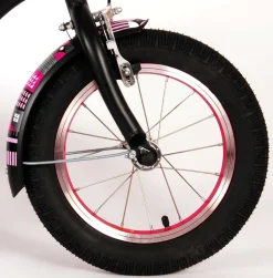 TPFSports Miracle Cruiser Kinderfahrrad - Mädchen - 14 Zoll - Rücktritt + Handbremse - Mattschwarz