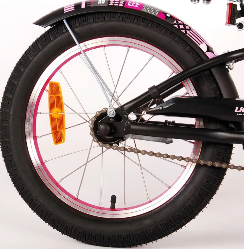 TPFSports Miracle Cruiser Kinderfahrrad - Mädchen - 16 Zoll - Rücktritt + Handbremse - Mattschwarz