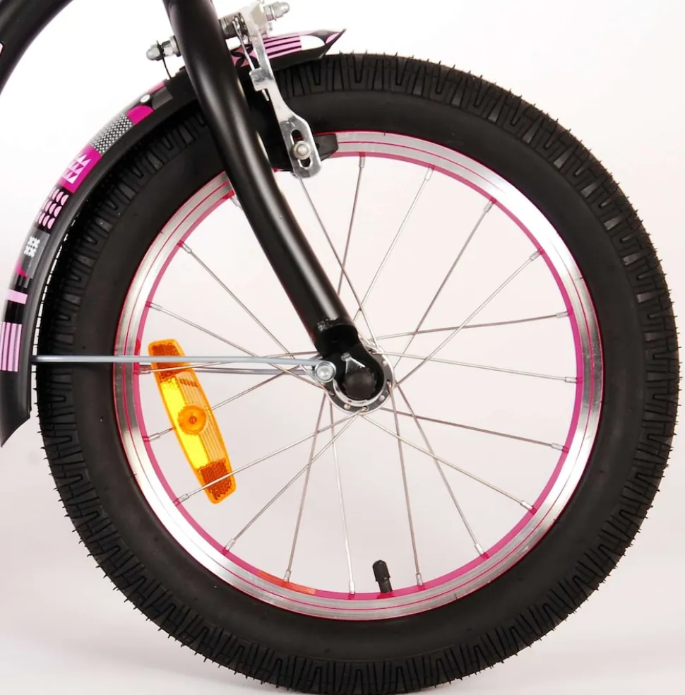 TPFSports Miracle Cruiser Kinderfahrrad - Mädchen - 16 Zoll - Rücktritt + Handbremse - Mattschwarz