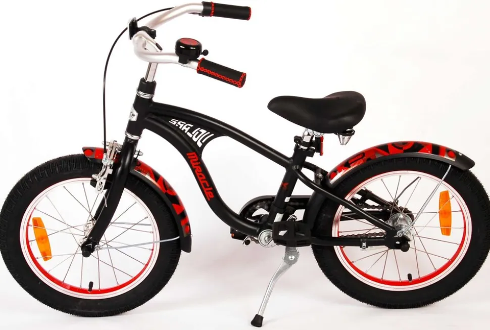 TPFSports Miracle Cruiser Kinderfahrrad - Jungen - 16 Zoll - Rücktritt + Handbremse - Mattschwarz