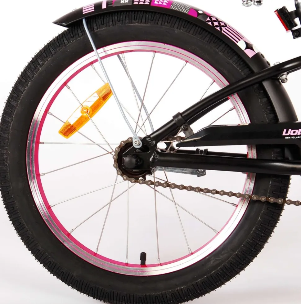TPFSports Miracle Cruiser Kinderfahrrad - Mädchen - 18 Zoll - Rücktritt + Handbremse - Mattschwarz
